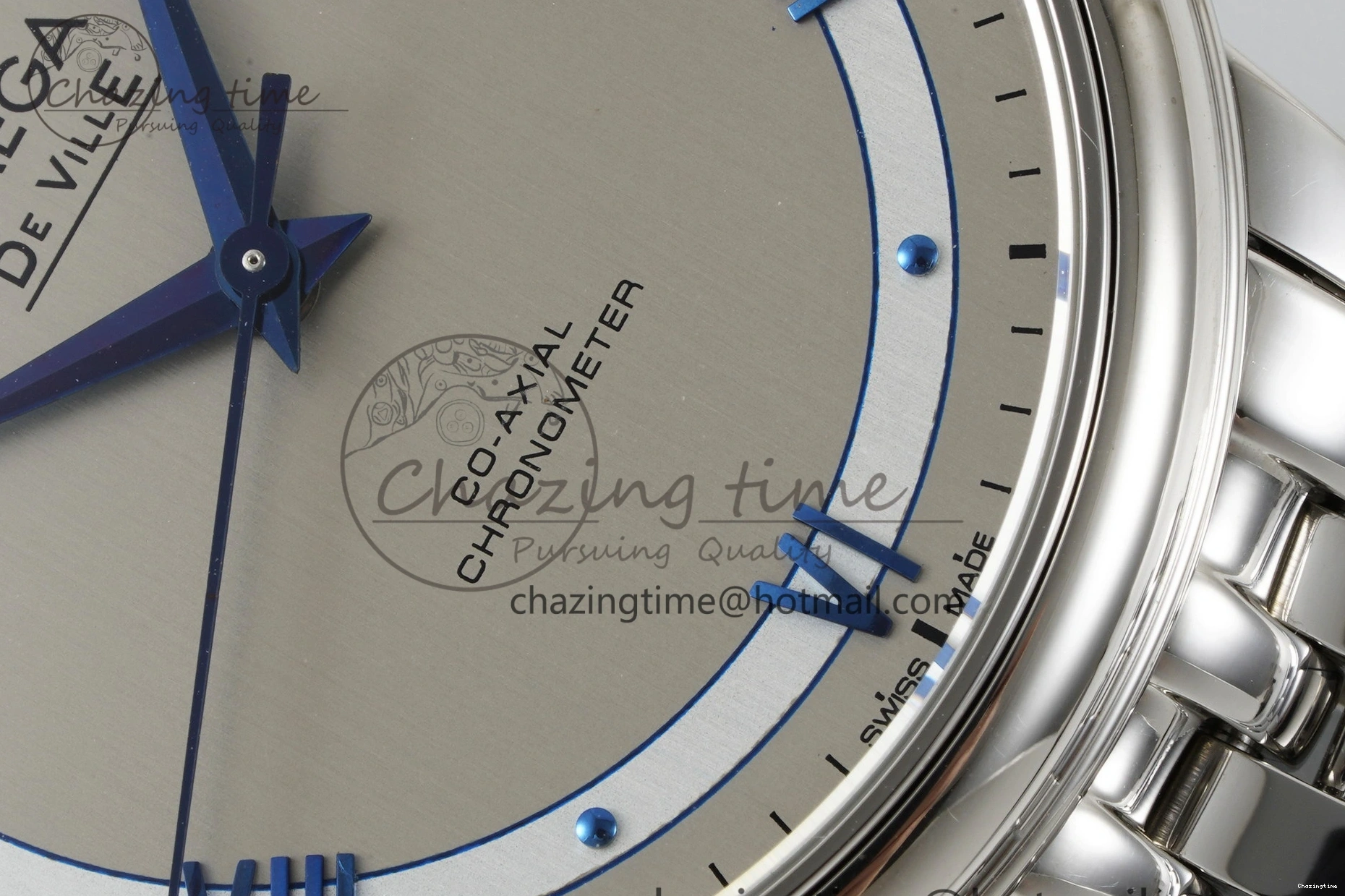 0506 FlexibleFit De Ville SS TWF 1:1 Best Edition Gray Dial Blue Markers on SS Bracelet MIYOTA 7843